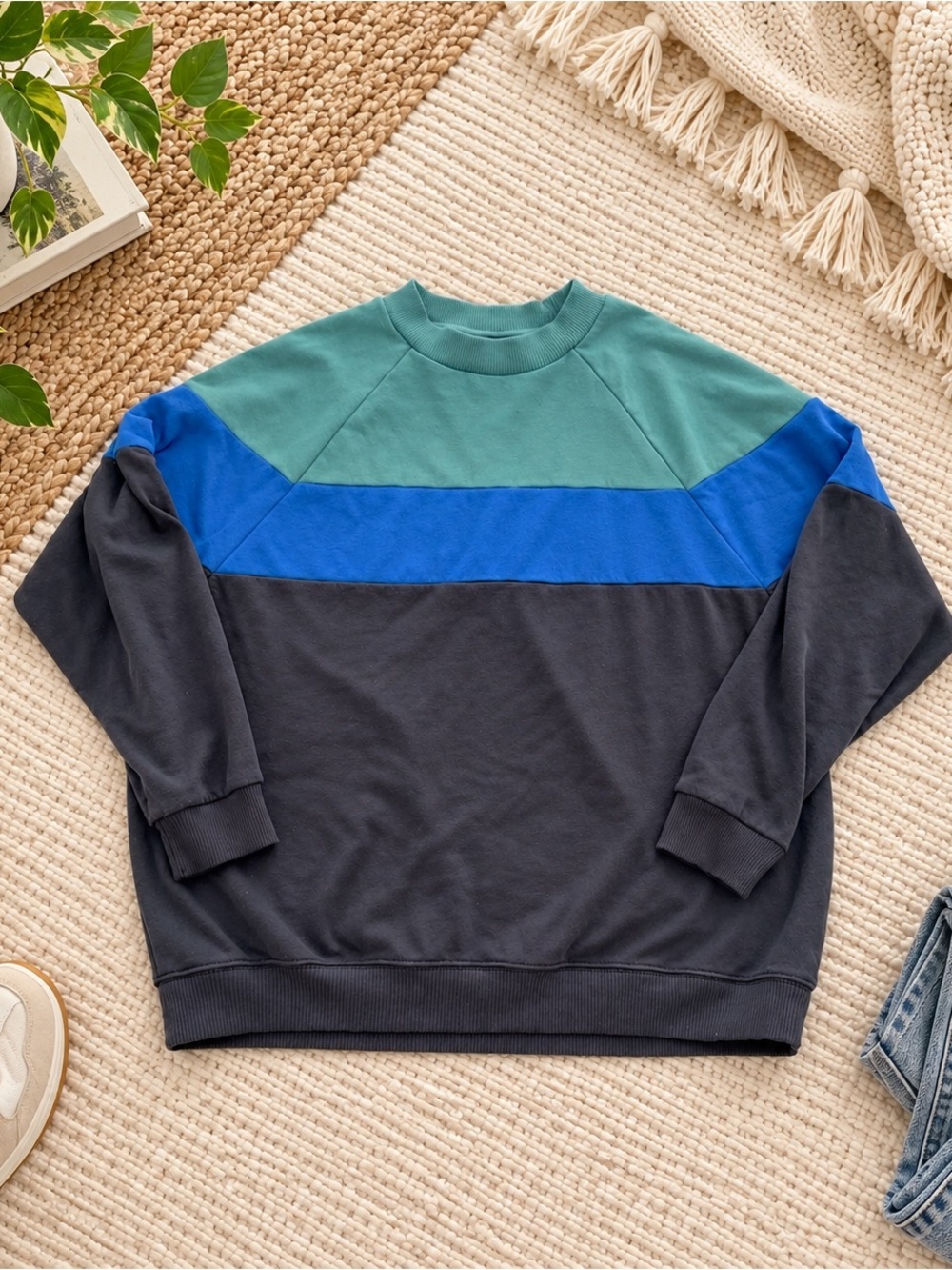 American Eagle Ahh-Mazingly Soft Colorblock Jegging Fit Sweatshirt XS